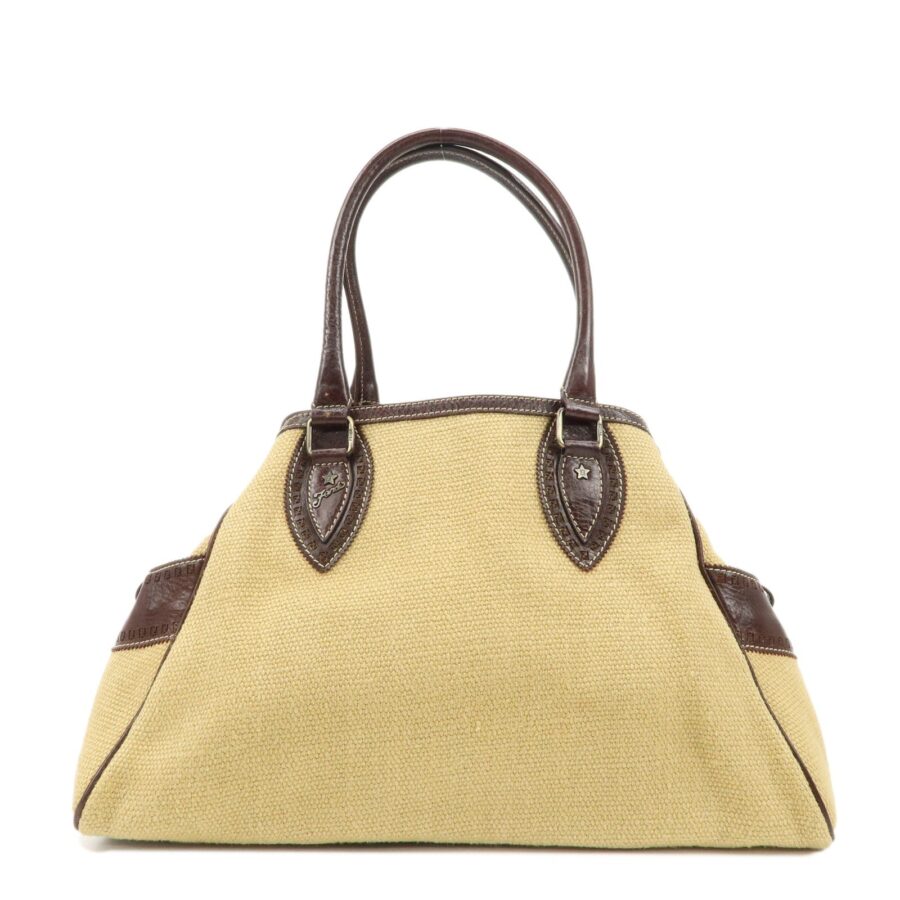 FENDI Ethnico Zucca Canvas Leather Shoulder Bag Beige Brown | Studio Nafay