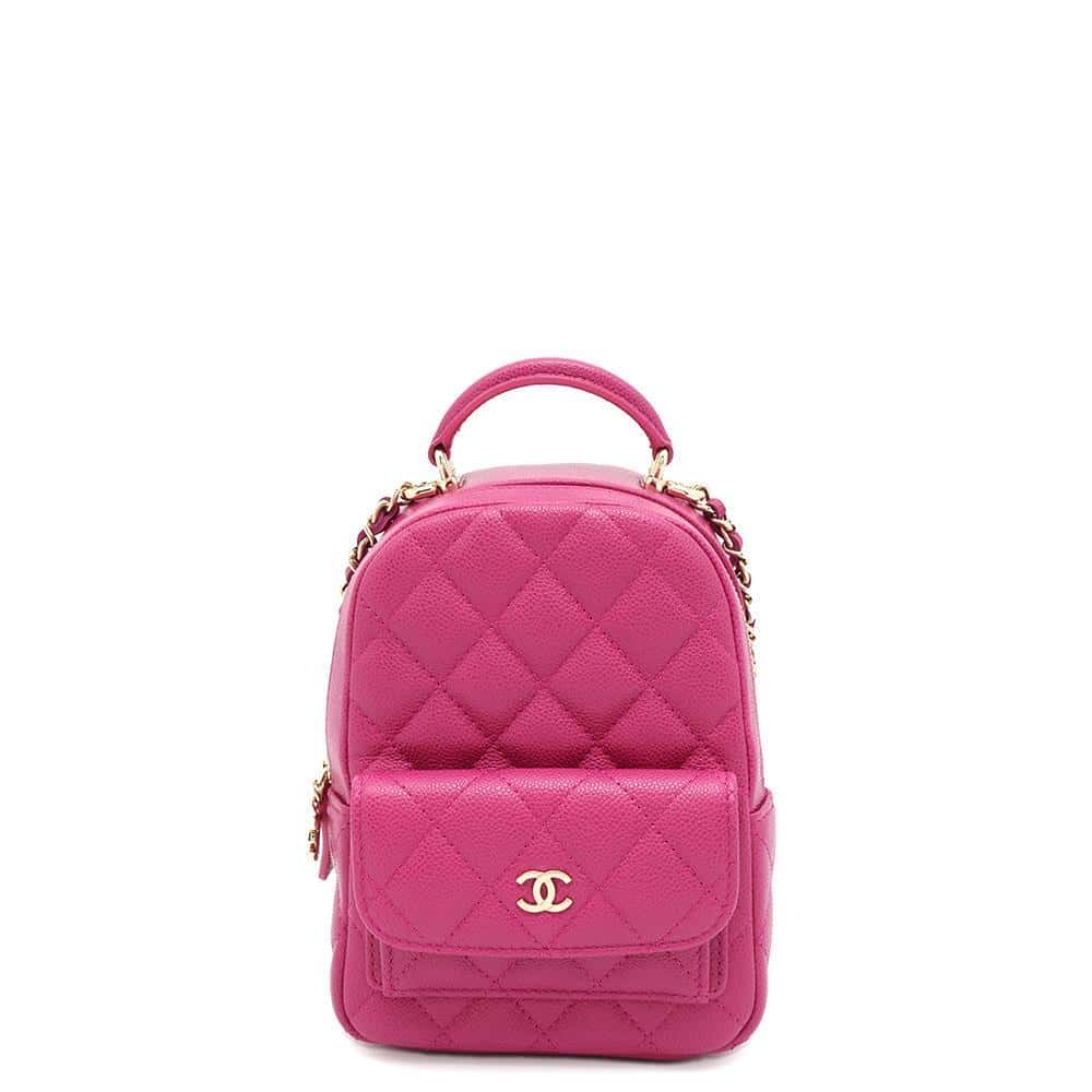 Chanel 2way Backpack Shoulder Bag Fuschia Pink Caviar Leather