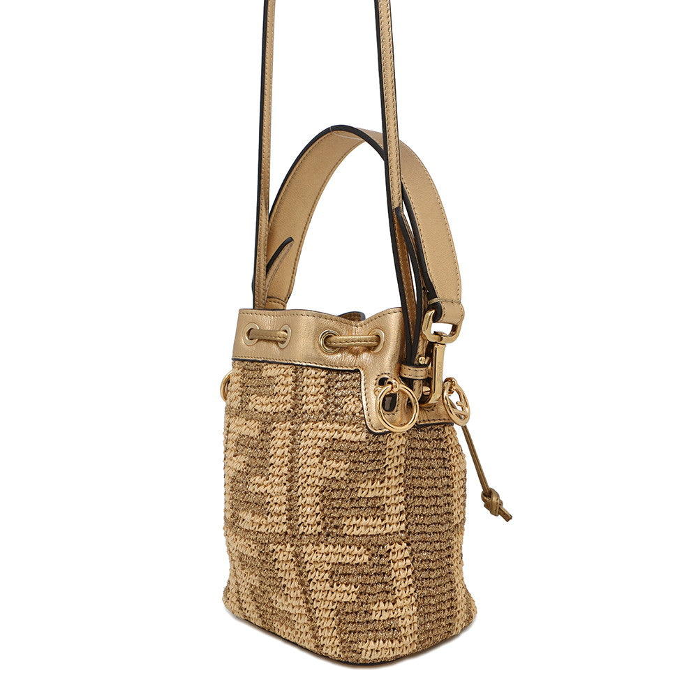 FENDI Montrezor Gold8BS010 Straw Leather Size Mini - Product Image 2