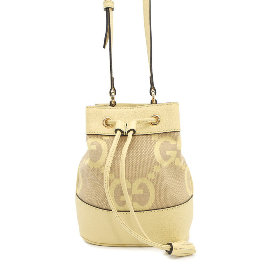 GUCCI ?Bucket Shoulder Yellow550620 GG Canvas Leather Size Mini | Studio Nafay