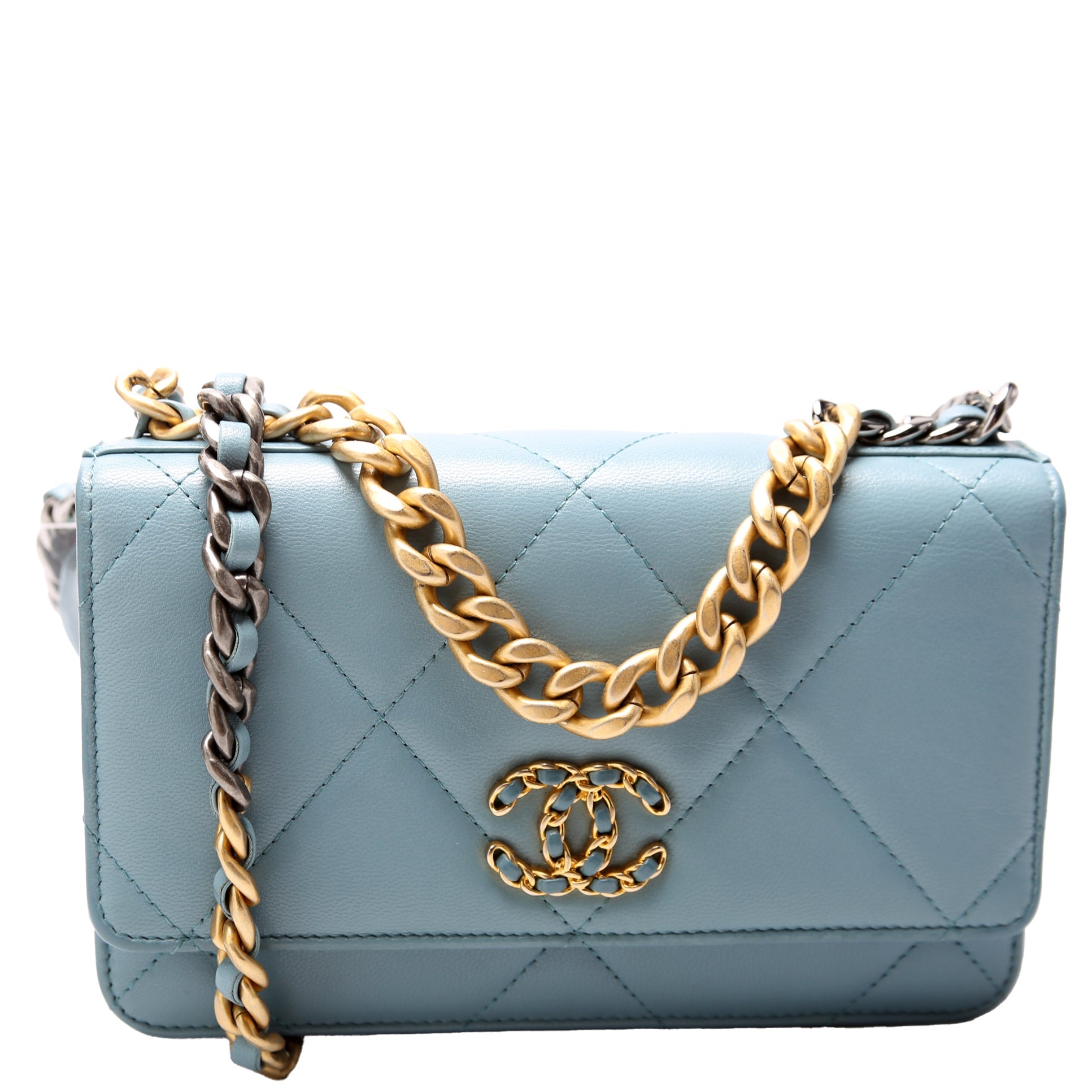 Chanel 19 WOC Quilted Lambskin 29M Blue