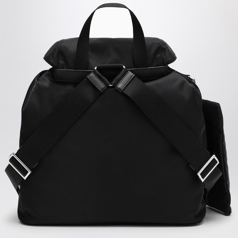 Prada Recyclable Mini Nylon And Leather Backpack With Pouch