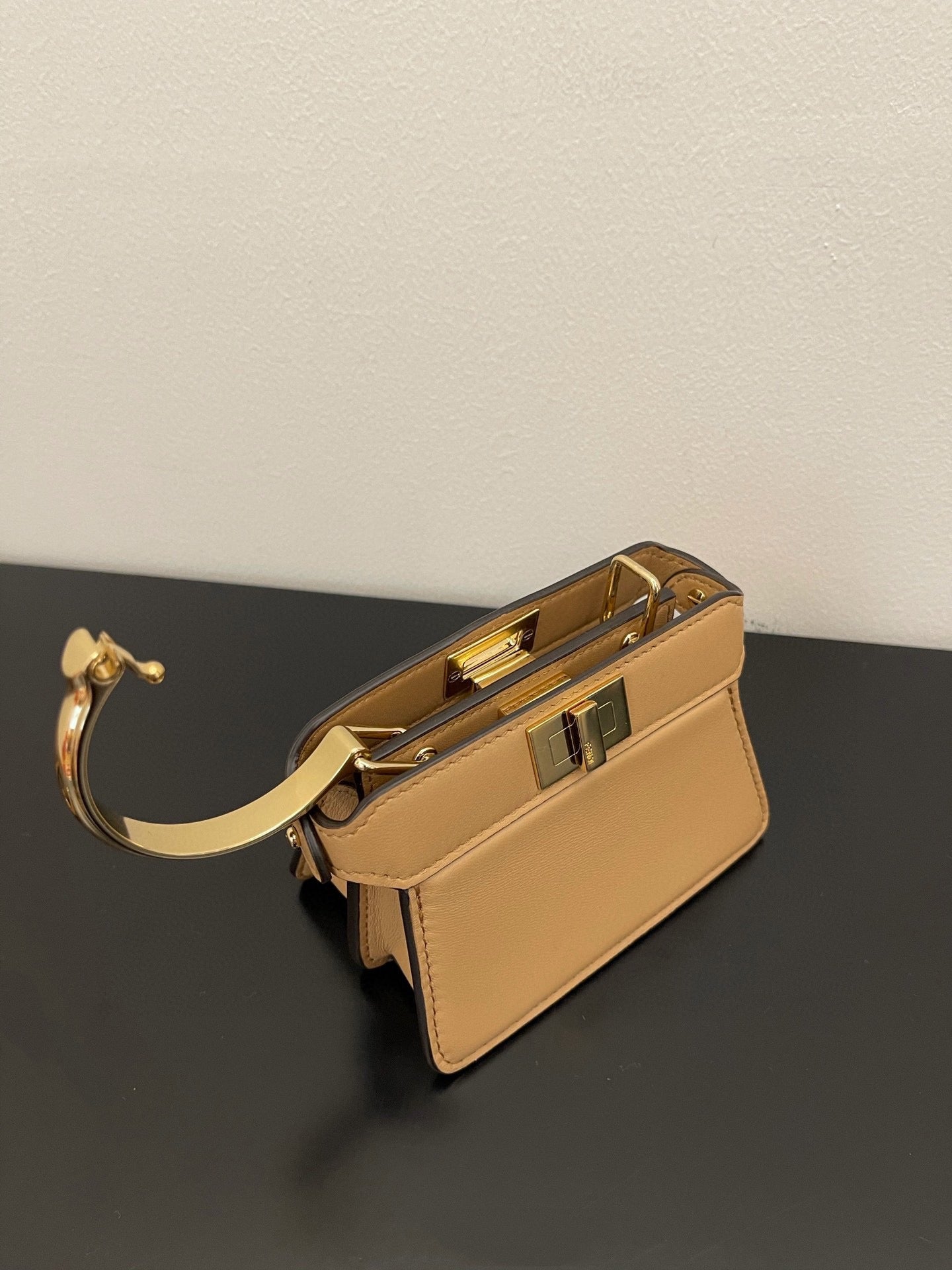 Fendi Peekaboo Iseeu Micro 12 BAG IN Copper Brown Calfskin WITH GOL…