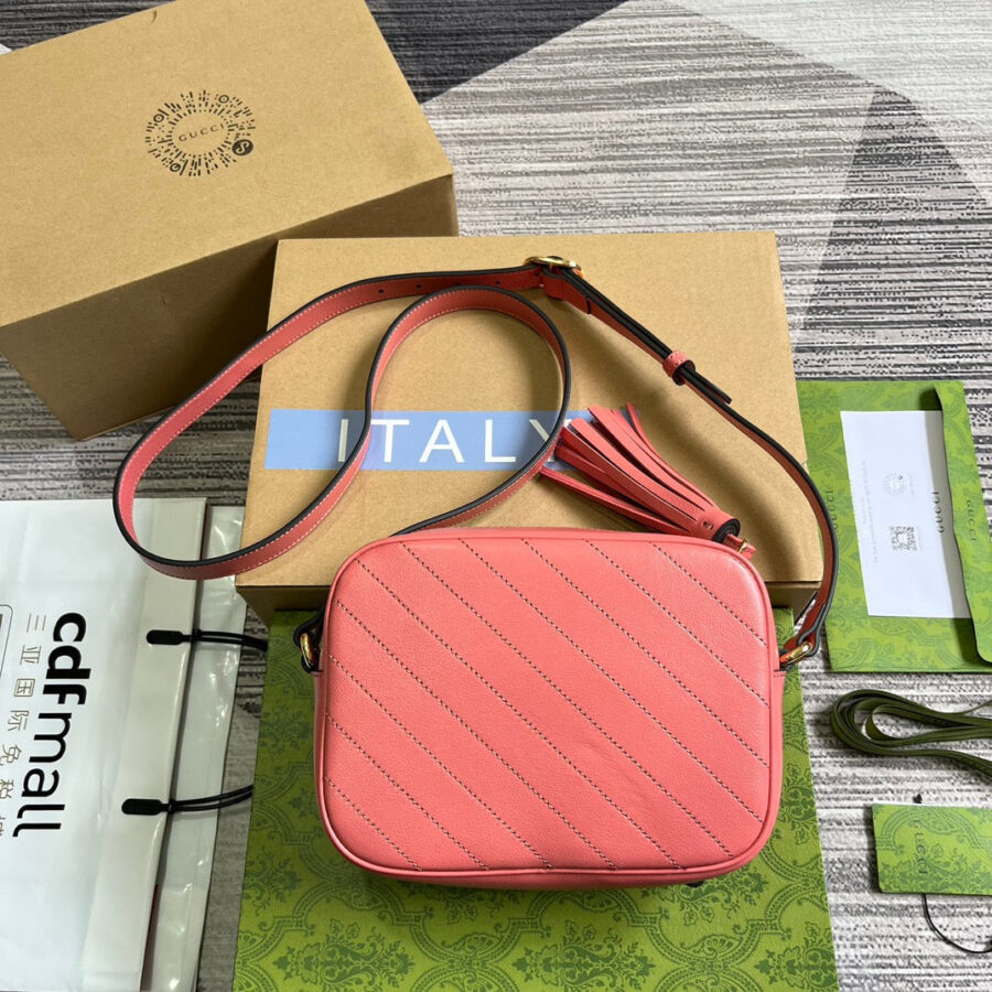 GG BLONDIE SMALL 21 SHOULDER BAG IN DARK PINK CALFSKIN | Studio Nafay