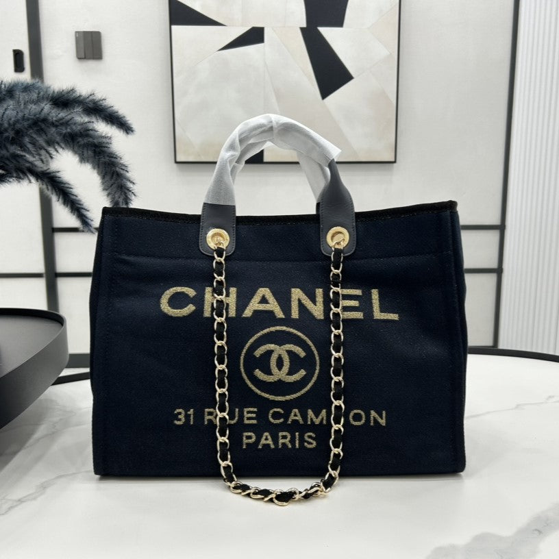 Chanel Deauville gold bag – front view