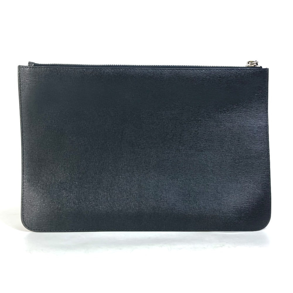 Fendi Clutch Bag Leather, Fur Black Studded Pouch Karl Lagerfeld Ca…