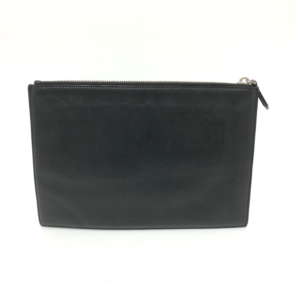 Fendi Clutch Bag Leather Black Logo Mini Bag