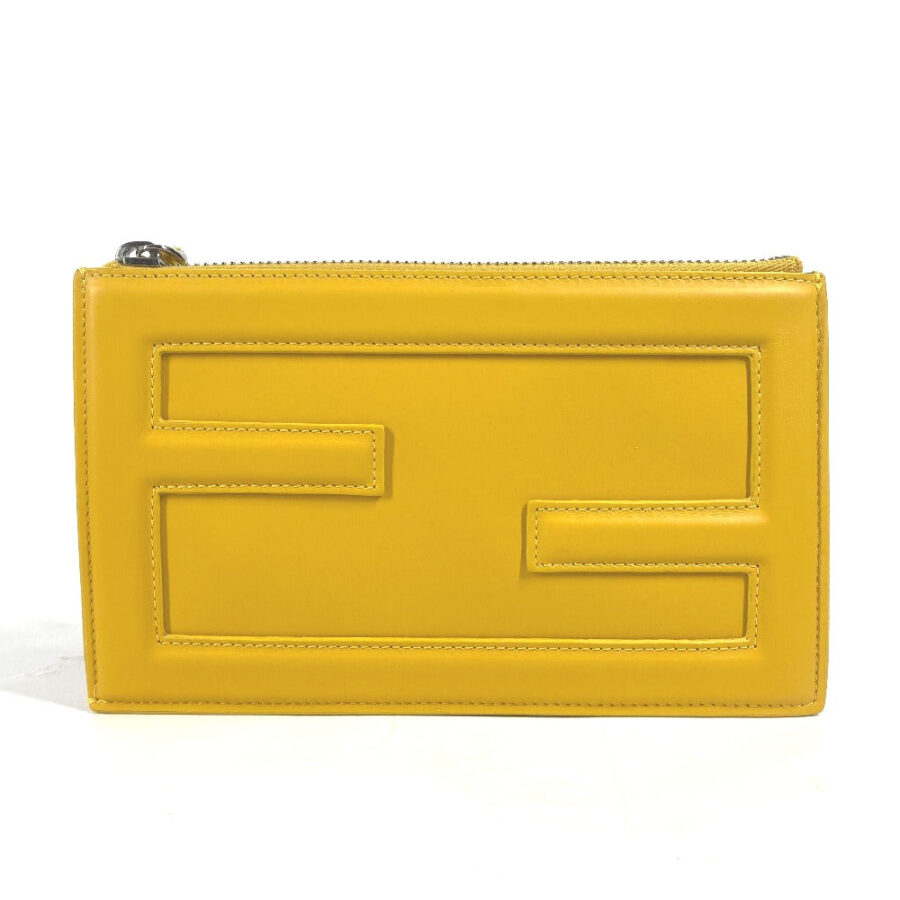 Fendi Pouch yellow bag – front view