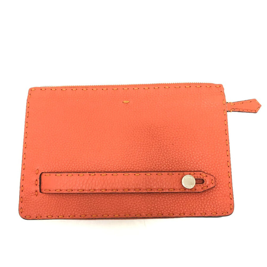 Fendi Clutch orange bag – front view