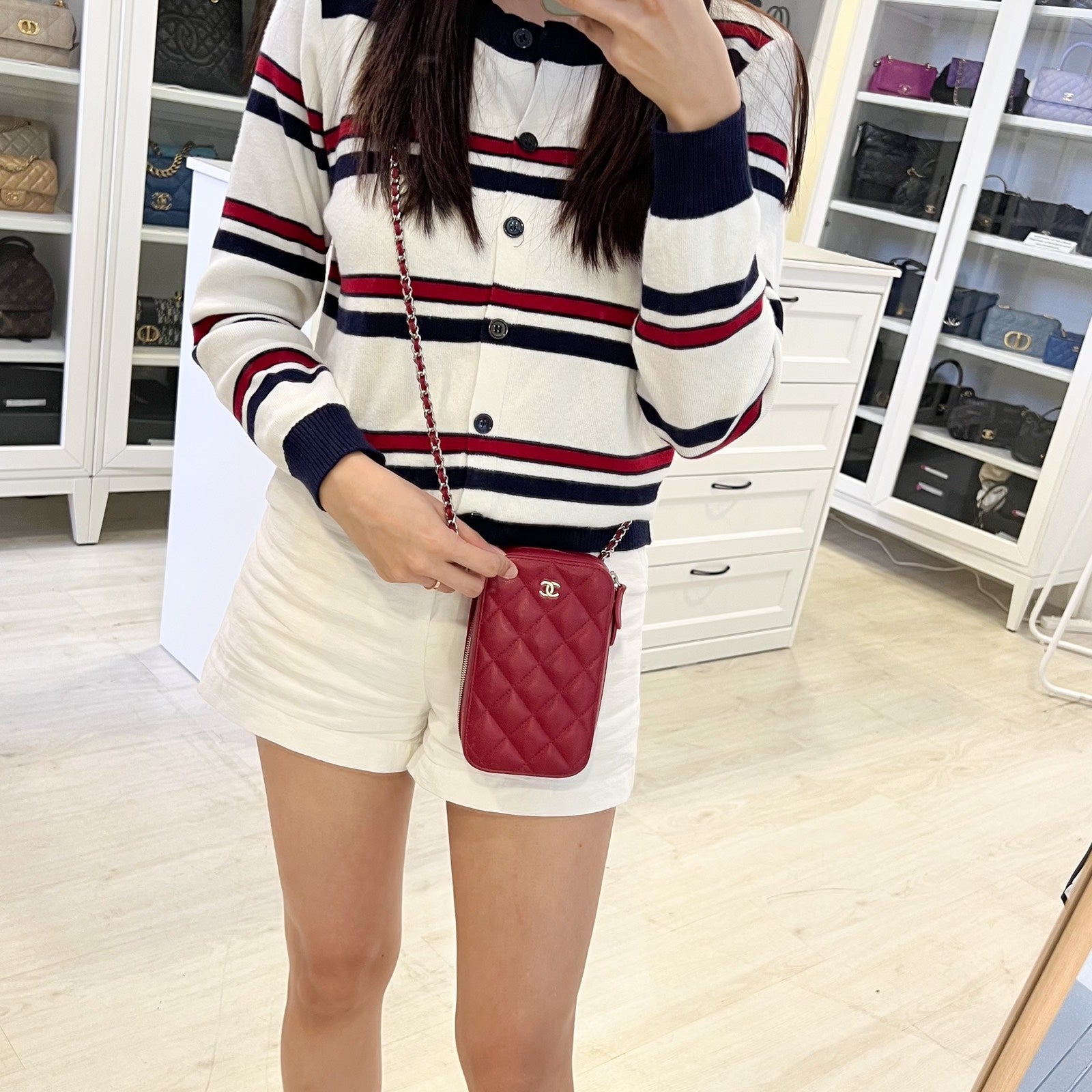 Chanel Clutch red bag – front view