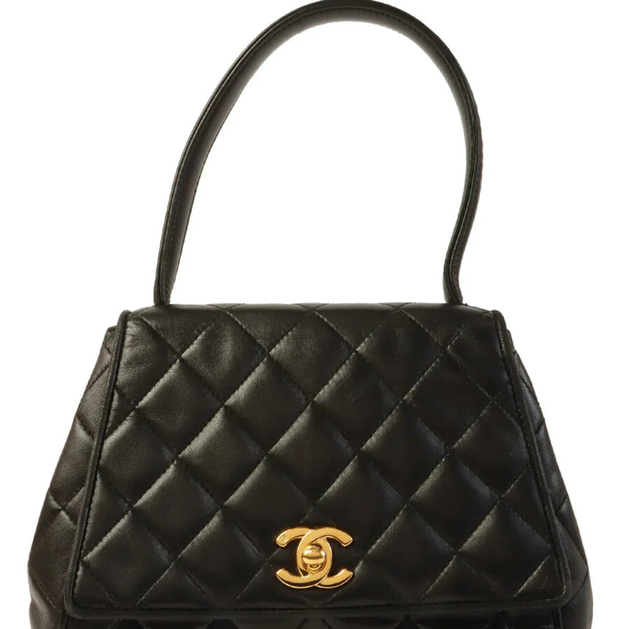 Chanel Top Handle black bag – front view