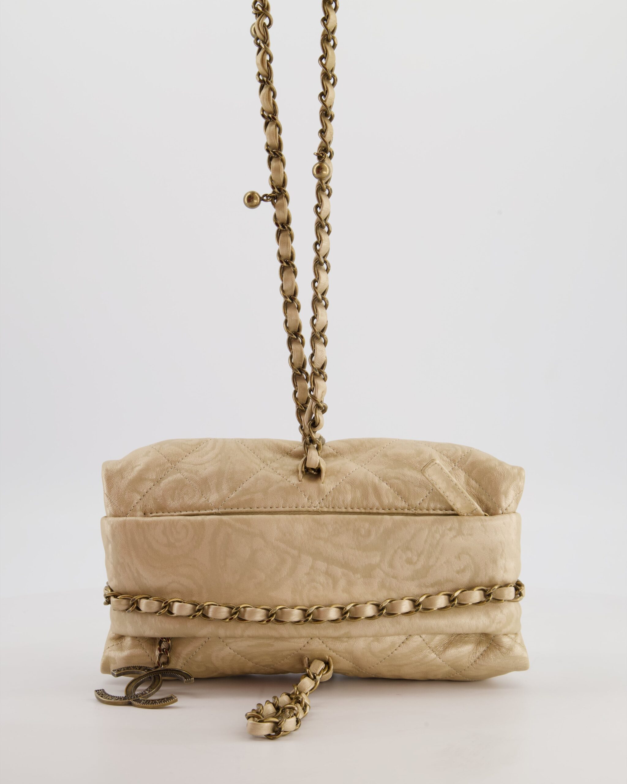 Chanel 12/A -bombay Gold Baluchon Clutch Bag With Aged Gold Hardware